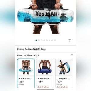 Yes 4 All adjustable aquabag 45 lbs clear color